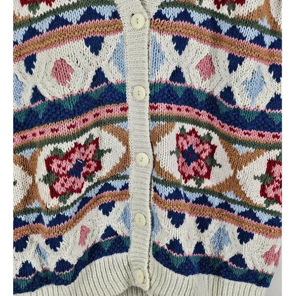 PYKE LTD VINTAGE PATTERNED KNIT CARDIGAN – STYLE 3346 – SIZE L – RAMIE / COTTON - Picture 10 of 13